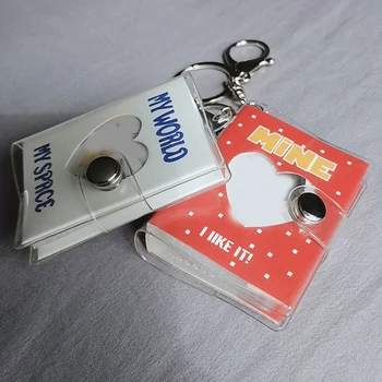 Besplatno Trendy Retro foto Album s Брелком 2-inch Mini-Šuplje Ljubavni Album Privjesak za ključeve 20 Džepova foto Album Privjesak za ključeve Koreja
