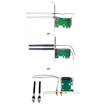 Bežična mrežna kartica ili Wi-Fi Mini PCI-E NA PCI-E 1X Stolni Adapter + 2 Antene
