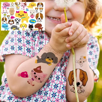 Biljke Astronaut Privremene Tetovaže Za Djecu i Djevojke, Dječaci, Djeca Slatka Pas Tetovaža Naljepnica Lažno Lice 3D Ruke Tetovaže Crtić Ruka