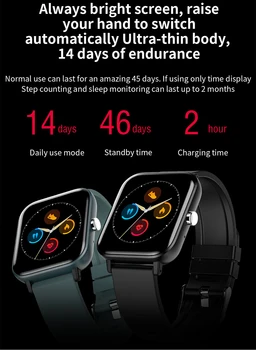 Bluetooth Odgovor na poziv 1,54-inčni Smart satovi su Muškarci Puni zaslon Osjetljiv na Fitness tracker Krvni tlak Pametne Žene satova GTS Pametni sat