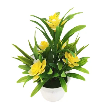 Bonsai Lažni lotosov Cvijet Zeleno Lišće Umjetni Male Biljke Cvijeće u loncima Dekoracije Za dom Dekor za vrt Hotela