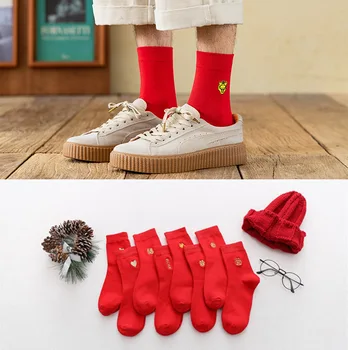 Božić crvene čarape, Vezen, u Godini Tigra, Crvene Čarape, Pamučne Čarape u kineskom stilu, Čarape s blagoslovom Godine, Pamučne čarape