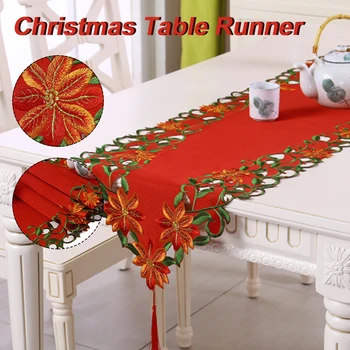Božić Trkač za stol Vezeni stolnjak u Country stilu Zastava za desktop home svečani dekor Božićni ukras