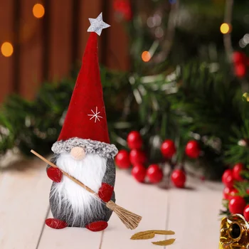 Božićni Ukras Ručni Rad Bezlicna Patuljak Djed Mraz Švedski Figurice I Ukrase Lutke Elf-Metle