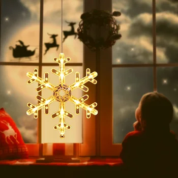 Božićno Pahuljica Mjesečine Svjetla Svečani Dekor Prozora LED Odojak Svjetla na Baterije Božićno Гирлянда za Svjetiljke Doma Dekor
