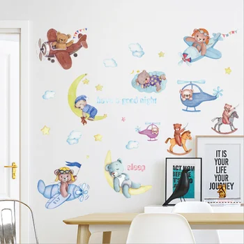Crtani film životinja naljepnice za zidove dječje sobe spavaća soba dječja soba dječji vrtić pozadina zida dekorativne naljepnice za zid