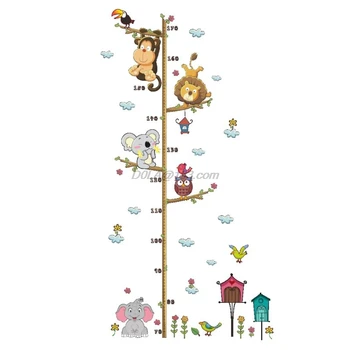 Crtani Naljepnice Životinje Djeca Mjere visinu Naljepnica Odvojiva DIY Uređenje Dječje sobe u vrtiću
