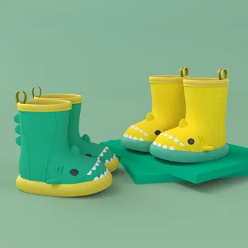 Crtani Slatka Morski pas Dječje Kiša cipele za dječake i djevojčice Vodootporne Eva Đonovi Dječje cipele za djecu 14-20 Дропшиппинг