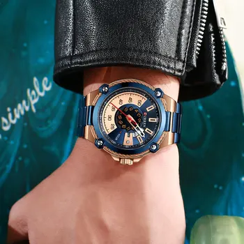CURREN Moderan poslovni sat od Nehrđajućeg čelika Muške Luksuzne Kreativni dizajner muške vodootporne sat uzročnu Automatski datum Mens watch