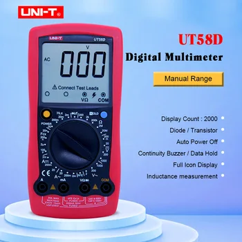 Digitalni Multimetar (dmm) UNIT UT58D ac/dc Volti, Ampera Om Kapacitet Tester Induktivitet 20A
