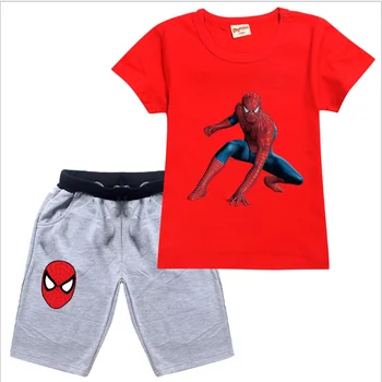 Disney Djeca Crtani film spider-man Odjeću Dječje kostime za dječake od 2 do 15 godina Dječja odjeća majica + kratke hlače sportski odijelo za dječaka kit 8508