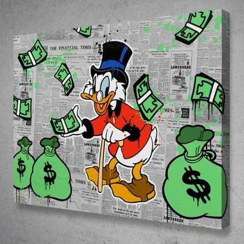 Disney Donald Duck Zarađuje novac, Slike na platnu i na zidu Umjetničkih plakata i grafika Inspirativne slike Dekoracija za dječju sobu Cuadros