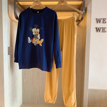Disney ' s Mickey Mouse Grli Glup Poklon za Božić Пижама za dame Plavi Top i žute Hlače Пижама za žene 2021 Nova Godina 2 kom.
