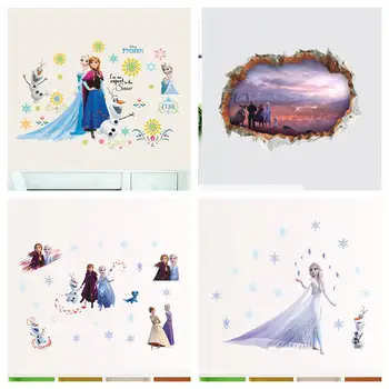 Disney Zamrznute Princeza 2 Elsa Anna Crtani Naljepnice za zid Za djevojčice, Dječje sobe Pozadinsku ukras Izmjenjivi Plakat za dječje sobe