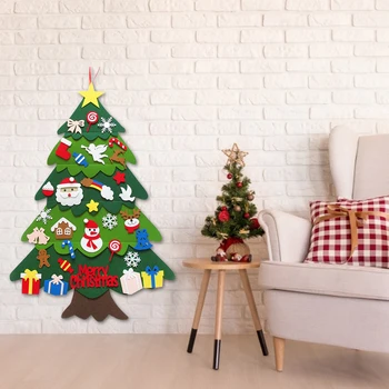 DIY Filc Božićno Drvce s odvojivim ukrasima Vesele Božićne Ukrase za dom Darove Navidad 2022 Novu Godinu i Božić