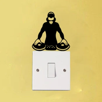 DJ E-Rave Identitet Soba Dekor Vinil Naljepnice s Prekidačem Svjetla Naljepnice Za Zid 5WS1373