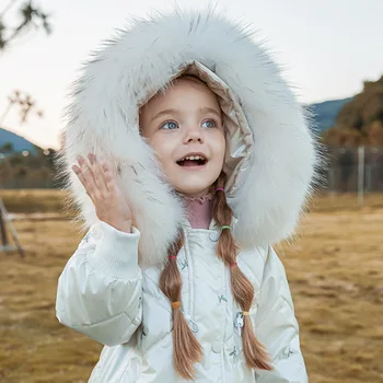 Dječje dolje jakna za djevojčice srednje dužine 2022 novi bijelu pastu s okusom patke dlake утолщенная dječje topla jakna