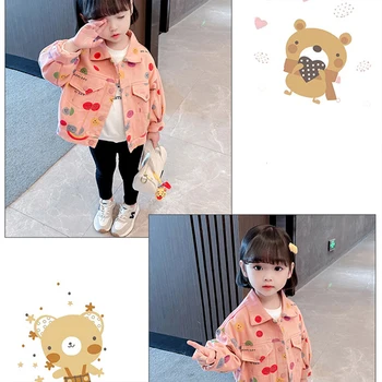 Dječje traper jakna 2021 jesenski novi dječji korejski funky jakna za djevojčice u zapadnom stilu