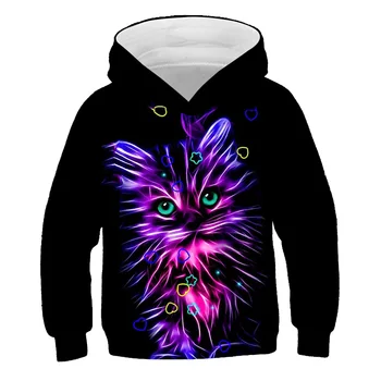 Dječje veste ljubimci mačka 2021 Jesen topla 3D majica s kapuljačom za djecu, mlade, dječaci i djevojčice, Funky majica s uzorkom, Casual pulover od 3 do 14 t