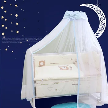 Dječji krevetić mreža za komarce Za bebe Prijenosni Sklopivi Krov Za dječake i djevojčice Godišnje okrugli mreže Портектор Dječji krevet Krov Pink Nebo-plava