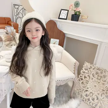 Dječji zimski džemper 2021 godine za djevojčice jednobojnu Вишневая vez Plus флисовый džemper sa kapuljačom Majica za djevojčice