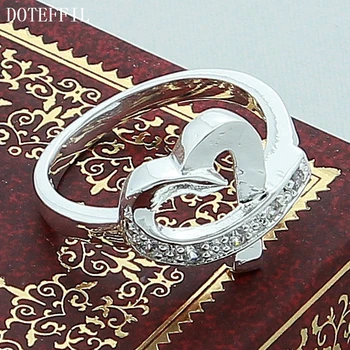 DOTEFFIL Prsten od 925 sterling srebra Srce Ljubav AAA Cirkon CZ Prsten za žene Vjenčanje dekoracije za zaruka