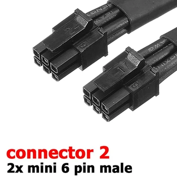 Dual Mini-6 - pinski do 8-pin Adapter za Napajanje Grafičke kartice PCI Express Kabel s Rukavima za Mac Pro Tower/Power Mac G5 15 inča