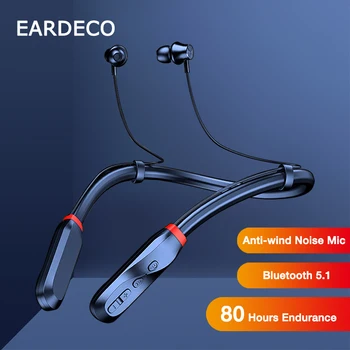 EARDECO 80-satna Reprodukcija Bluetooth Slušalice Bas Bežične Slušalice Vratne Remen 5.1 Slušalice s Mikrofonom Sportski Glazbena Stereo Slušalice