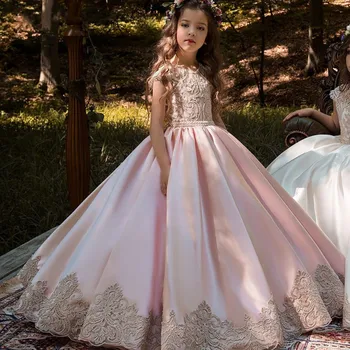 Elegantan loptu haljina Haljine za djevojčice Fower 2020 Nova haljina princeze s kratkim rukavima trapeznog oblika Vjenčanica za prvu pričest Haljine za natjecanja