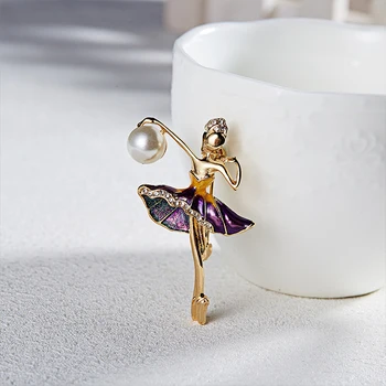 Elegantan nakit Gorski kristal Plesač djevojka Broš Za žene Vintage pin Ženske večernje uređenje Darove vjenčanicu Pribor