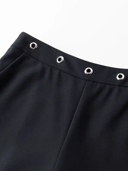 FANSILANEN Maxi Black Svakodnevne široke hlače Capri Za žene Jesen zima Slobodan Vanjska odjeća, Odijelo Hlače ženske tanke Berba hlače