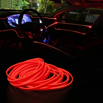 FORAUTO 1 M Auto Fleksibilan Neonski EL Žica Dekorativne Svjetiljke Svjetlosne Trake Auto Žarulje za polaganje automobila Uređenje interijera 12 LED hladna svjetla