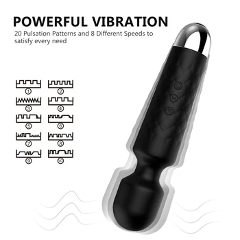 GaGu 8 brzina Podesiva Veliki AV Vibrator Čarobni Štapić Maser Stimulator klitorisa Seks-igračke za Žene Anal USB Punjenje Seks-proizvod