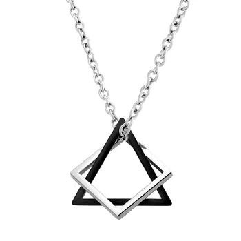 Geometrija Blokiranje Kvadratnom trokut Muški Privjesak za muškarce od nehrđajućeg čelika Suvremeni modni geometrijski ogrlica za vanjsku odjeću
