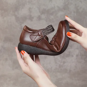 GKTINOO Prirodna koža 2022 Nove cipele na ravne cipele Ženske cipele sa kukom i petljom Plitko u Proljeće i Jesen Udoban lakonski ženska obuća za slobodno vrijeme