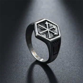 Gospodo Punk-prsten od титановой čelika sa strelicama u obliku prstena Punk-prsten za mačeva od Nehrđajućeg čelika 316L