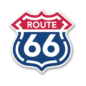 Gradić 13,5 CM*13,2 CM Zastava Amerika Putovanje US Route 66 PVC Naljepnica za moto 11-00735