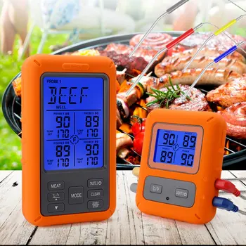 Grill Pećnica Kuhinjski Termometar Sa Timerom 4 Senzora za Daljinski Bežični Digitalni Termometar Za Meso ROŠTILJ Prehrambena Pećnica Pušač