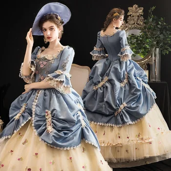 Haljina Marije Antoinette za prodaju Kazališne kostime Srednjovjekovne маскарадное haljina s trga ovratnik skrojen