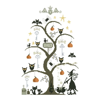 Halloween stablo skup križićima dizajn voćnog uzorak 18 karatnog 14 karatnog 11 karat непечатный platnu vez križem DIY rukotvorina