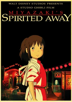 Hayao Miyazaki Klasična Animacija Plakat Spirited away/Poster od Kraft-papir Поньо Ukrasne Slikarstvo Umjetnost Naljepnice Za Zid Kućni Dekor