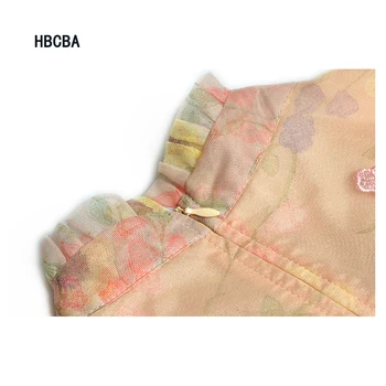 HBCBA 2021 Modni осеннее donje fin haljinu s dugim rukavima i trodimenzionalne vezom s sitotisak tisak