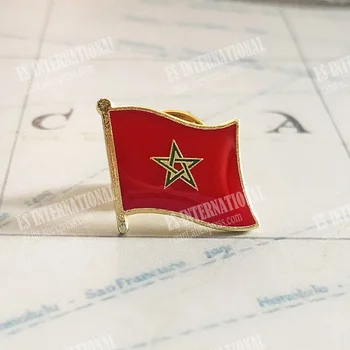 Igle za лацканов Nacionalne zastave Maroko Crystal Epoksidna Smola Metal Emajl Ikona Boja Broš Suvenir Odijelo identitet Sjećanju