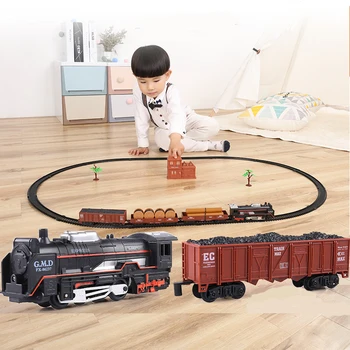 Imitacija Klasičnog Staze, Igračke, Električni Teretni Vlak Model Lokomotive Dječaci Na Dan Rođenja Božićni Poklon Igračke za Djecu