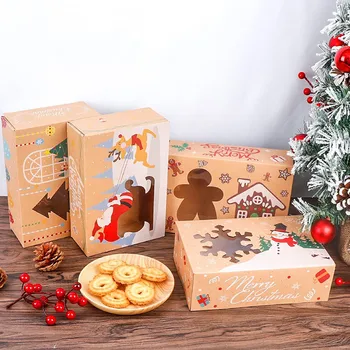 Izvrsni Конфетная proizvodnja kutija Poklon kutija Torbe za keks Božićno Kraft-pakiranje Vreća za keks Božićne Naljepnice Božićni poslastice