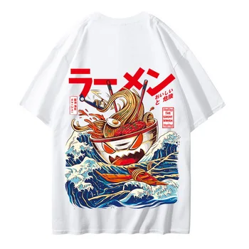 Japanski majica Харадзюку Za muškarce 2021 Ljeto Hip-hop Majice s rezancima Brod Crtani Ulica odjeća Majice kratkih rukava Casual Top pamuk