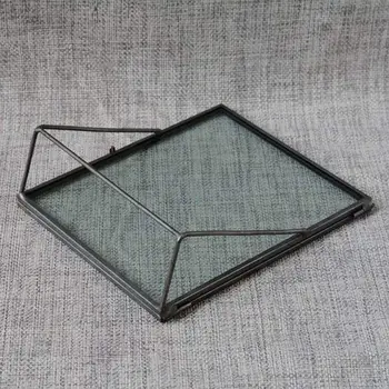 Jednostavan Starinski Pravokutni samostalni Prozirni stakleni Okvir za uređenje doma - Zlato, 15,2 x 20,3 cm