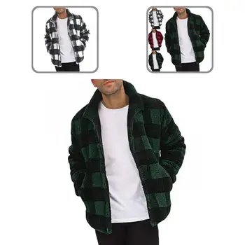 Jednostavna jakna-cardigan Udoban runo jakna s ovratnikom-otporan, otporan na hladnoću, muška toplo runo krzneni prsluk