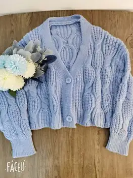 Jesen 2021 Ženska odjeća veličine Ženski veste Jesen Vintage Besplatan Zimski džemper Pletene ženski kardigan Pletene na zakopčane Maxi