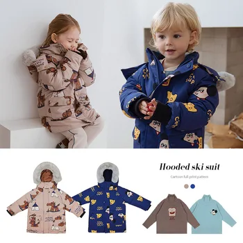 Jesen ski odijelo za dječake i djevojčice Zimska jakna i Kaput s kapuljačom odjeća Toplo parkovi zimska jakna Dječja odjeća za bebe Dječja odjeća